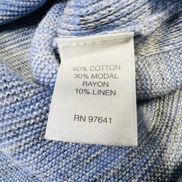 J. Jill Tunic Sweater Top Sm Cotton Linen Long Blue V-Neck Drapey Knit Lagenlook - Picture 11 of 11